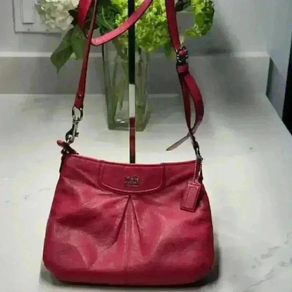 Coach Ashley Crossbody Swingpack Leather Raspberry Pink Shoulder Bag - Picture 1 of 13